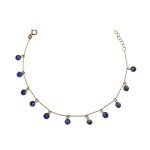 Pulsera de oro amarillo italiano con colgantes de ojo turco