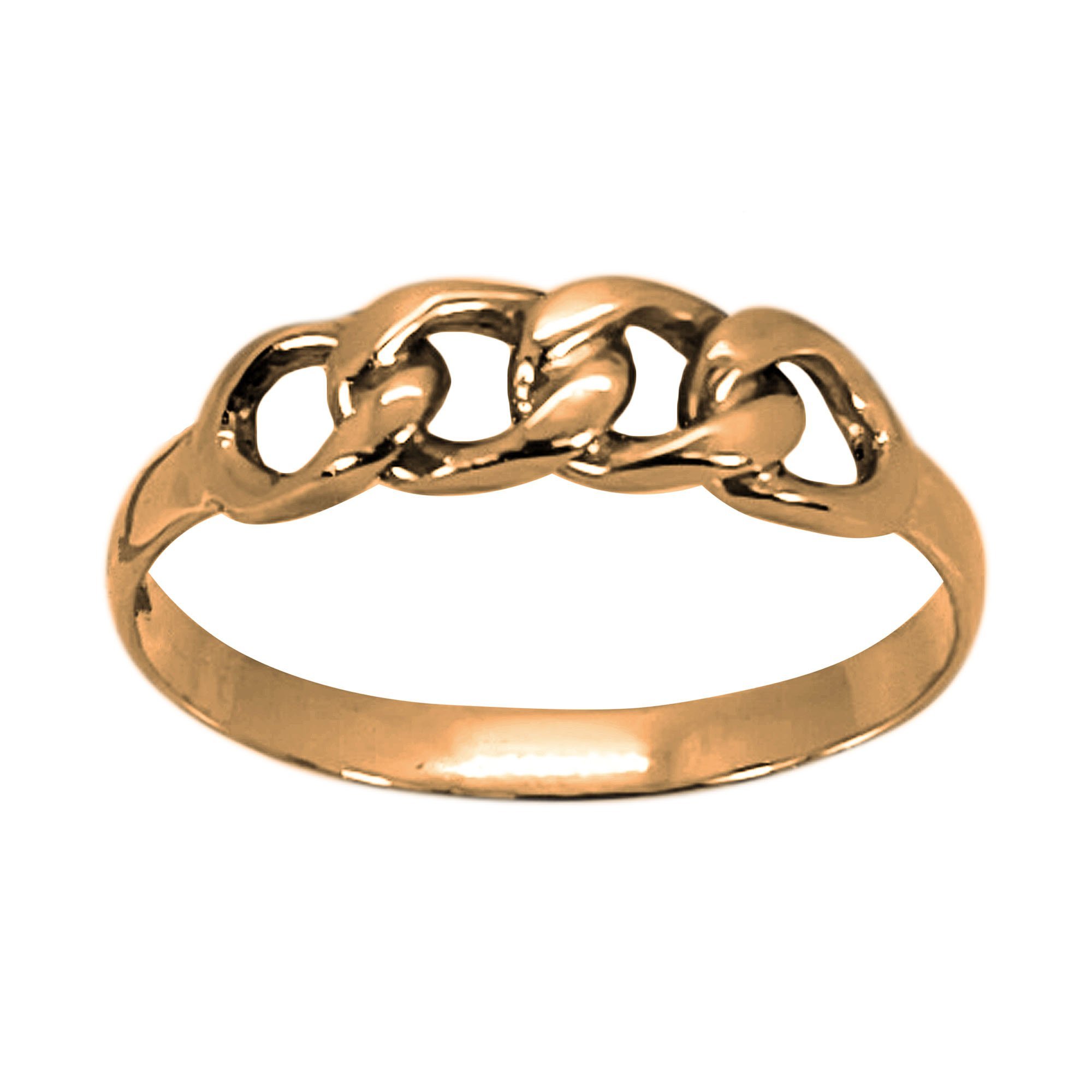 Anillo de oro amarillo con detalles de eslabones