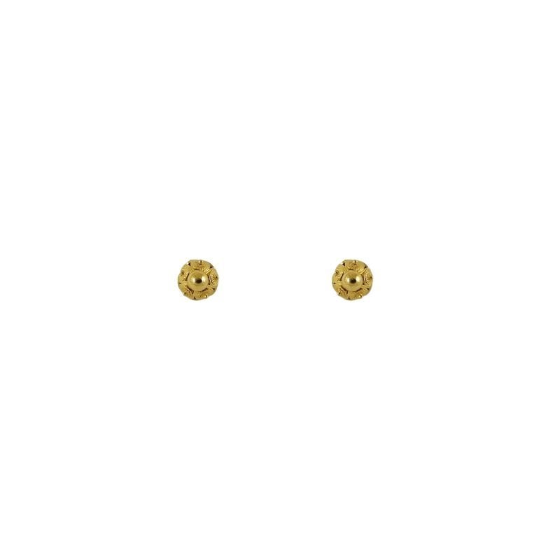Aros de oro amarillo filigrana modelo pelotita mediana