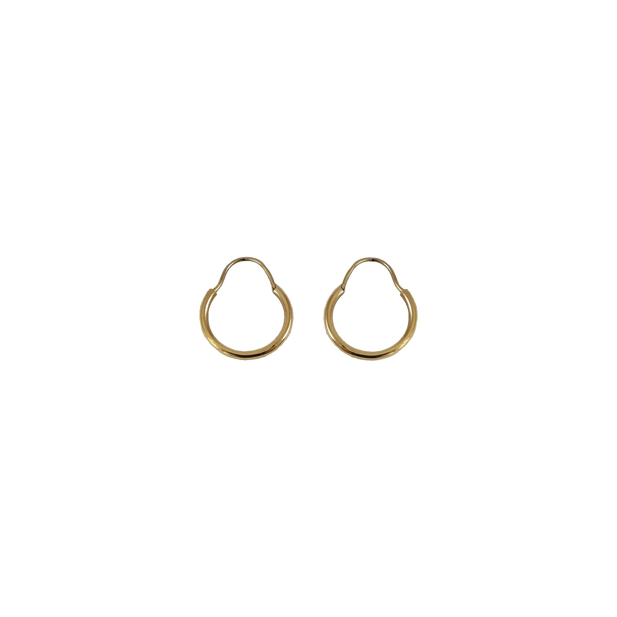 Aros de oro amarillo nacional modelo argolla redonda con gancho alargado