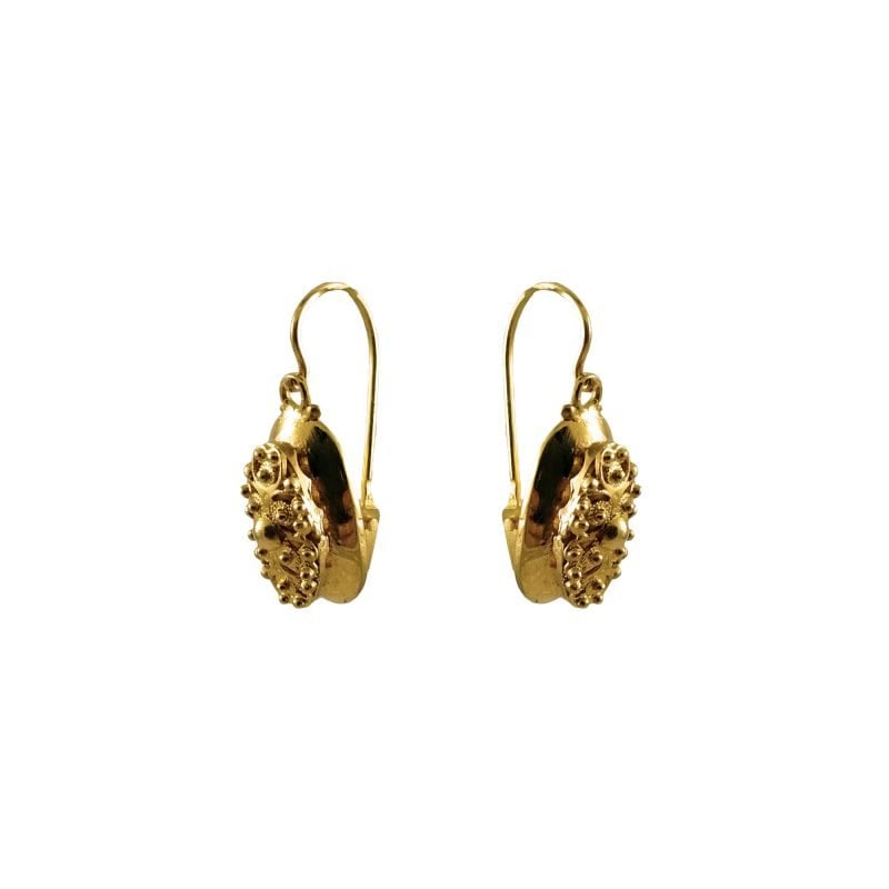 Aros en oro amarillo modelo filigrana florentino
