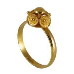 Anillo de oro amarillo filigrana modelo bolita simple