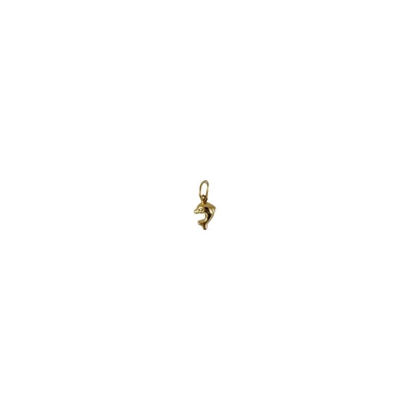 Dije de oro amarillo italiano modelo delfín inflado pequeño