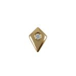 Dije de oro amarillo italiano modelo rombo con circón