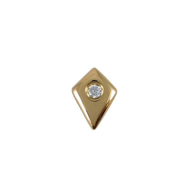 Dije de oro amarillo italiano modelo rombo con circón
