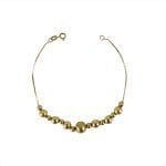 Pulsera de oro amarillo italiano modelo cola de topo con pelotitas
