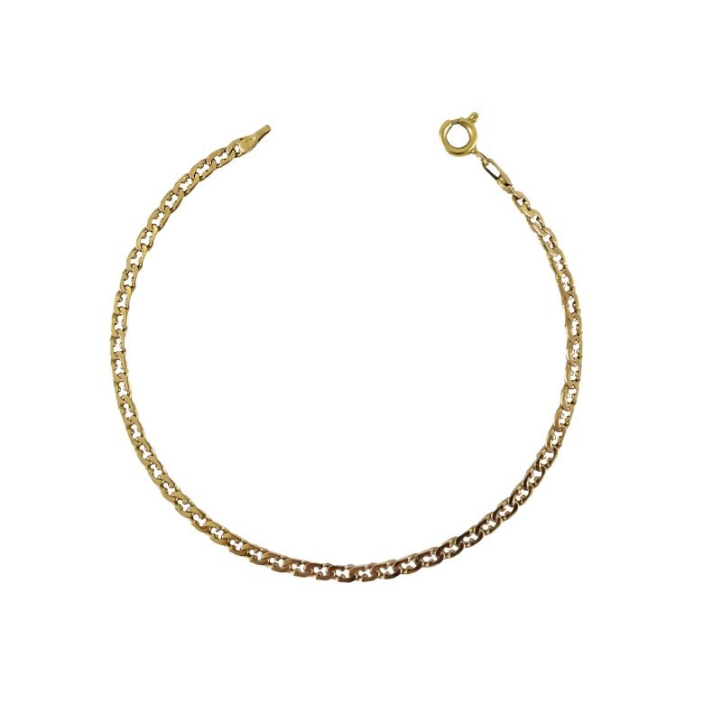 Pulsera de oro amarillo italiano modelo planito brilloso