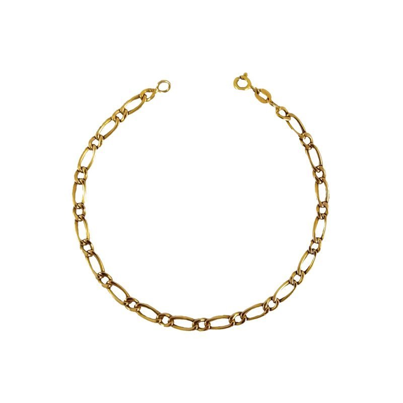 Pulsera de oro amarillo nacional modelo figaro grande