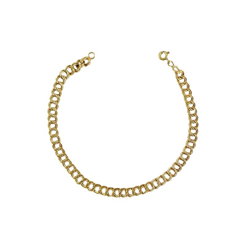 Pulsera de oro amarillo nacional modelo grume doble