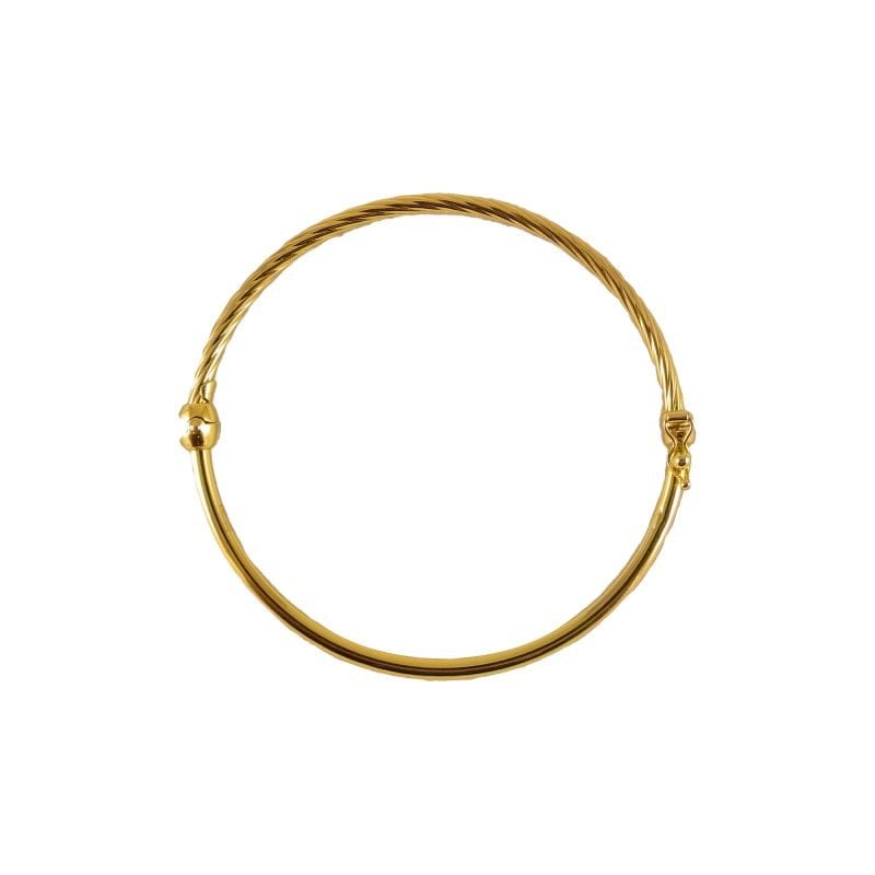 Esclava de oro amarillo italiano con diseño torneado