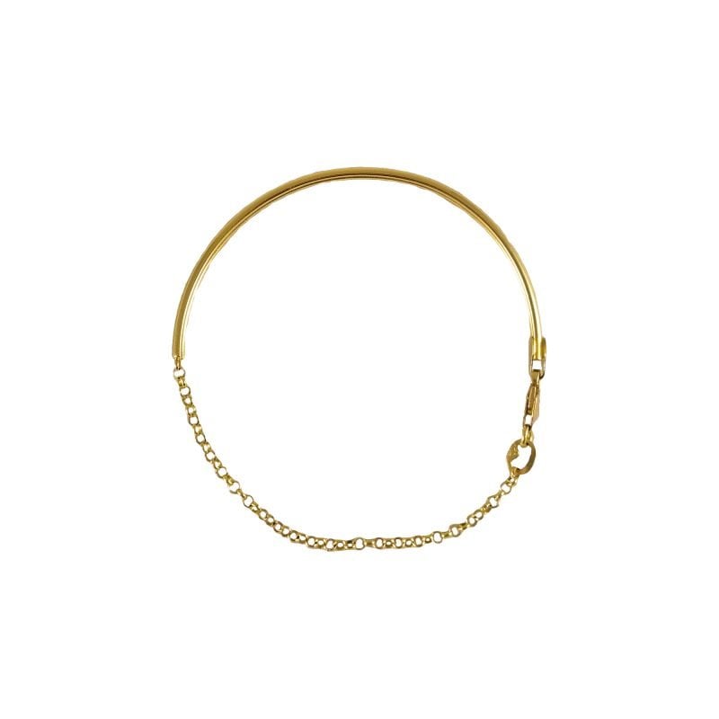 Semiesclava de oro amarillo italiano con cadena roló