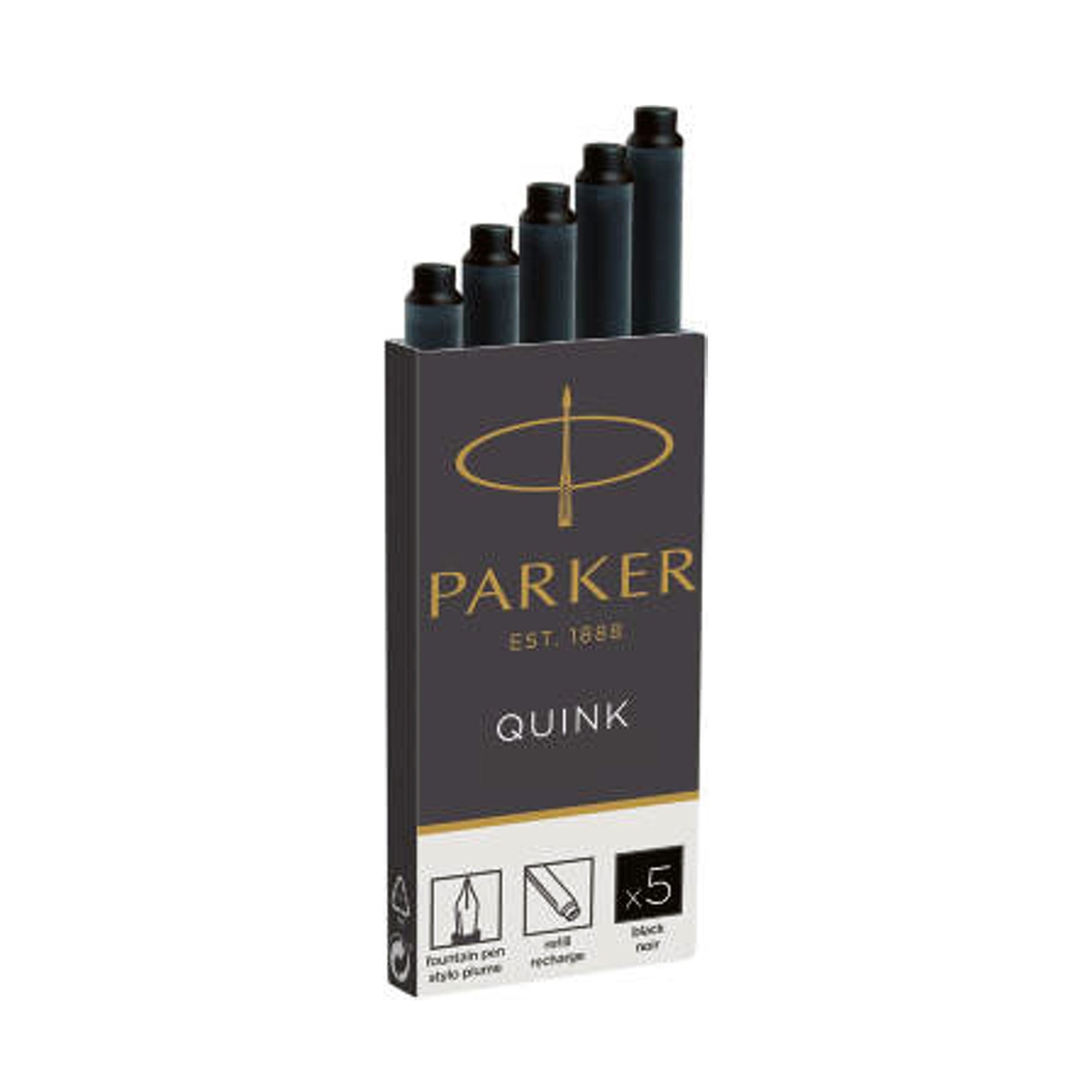 Cartuchos Parker Quink para fuente pluma - Estándar - Negro