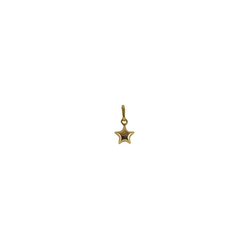 Dije en oro amarillo italiano modelo estrella inflada