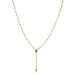 Rosario de oro amarillo italiano con cruz trebolada