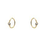 Aros argolla de oro amarillo nacional torneado con circón