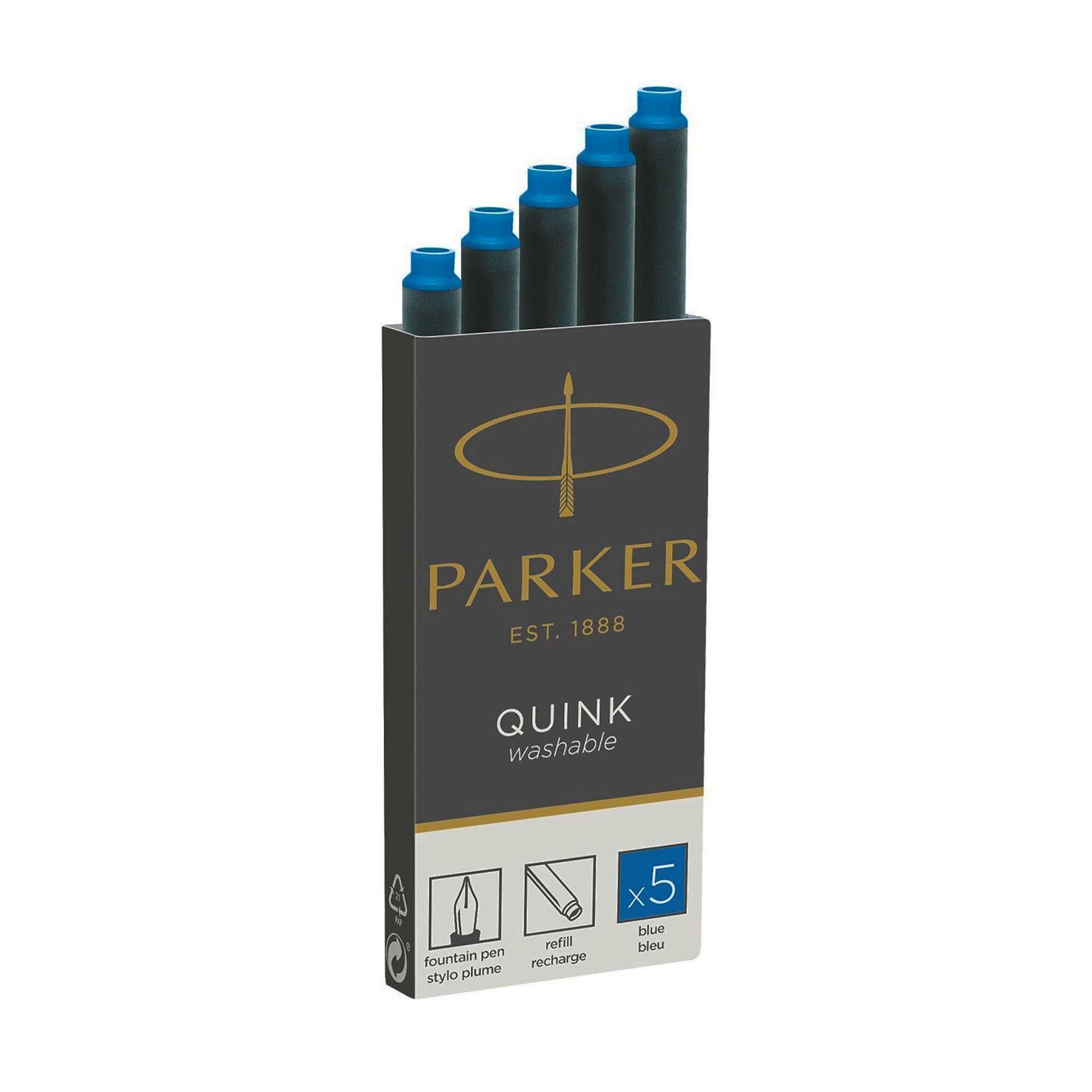 Cartuchos Parker Quink para fuente pluma - Estándar - Azul Lavable