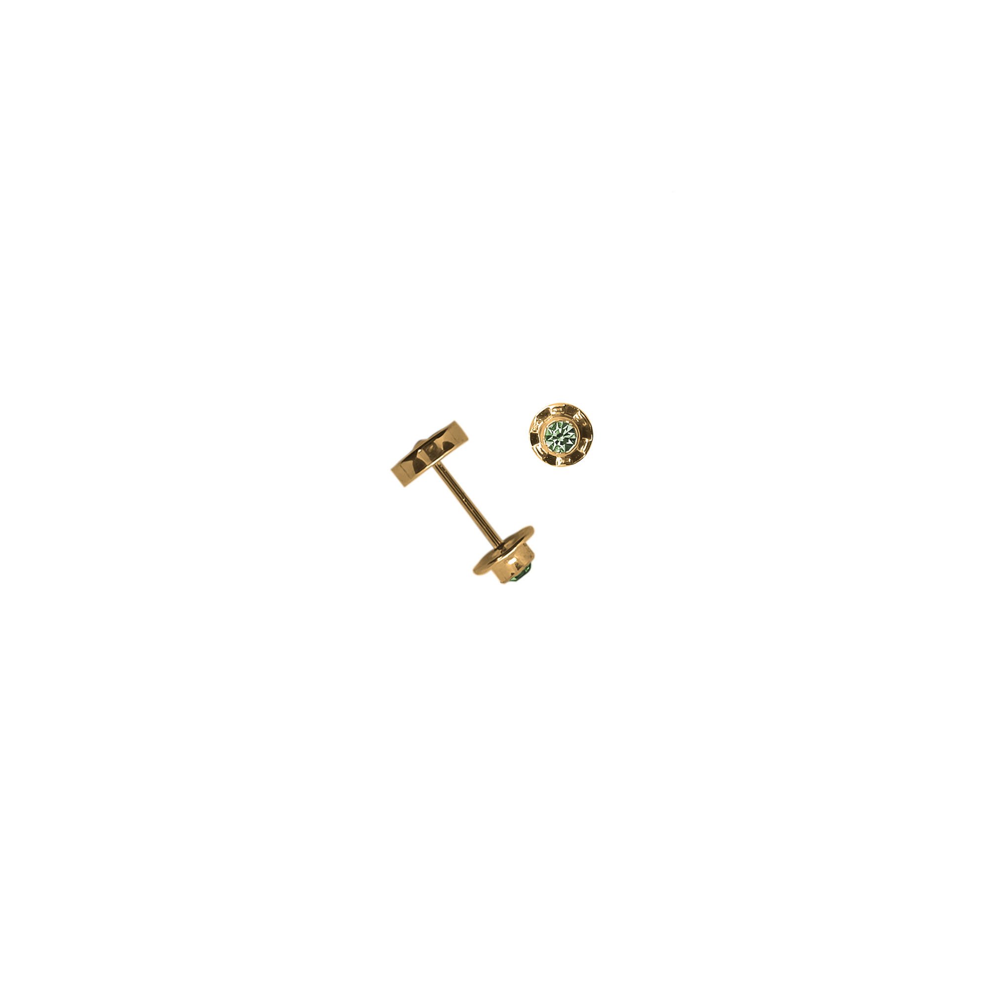 Aros de oro amarillo CH para bebé en oro 18K