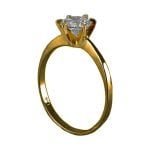 Solitario de oro amarillo modelo italiano con circón blanco