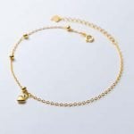 Pulsera de plata italiana con enchapado en oro y corazón con bolitas