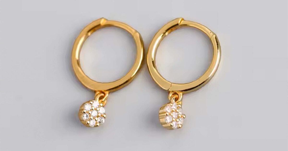 Pendientes De Aro Grueso De Plata 925 Bañada En Oro Amarillo De 18K | Joyas