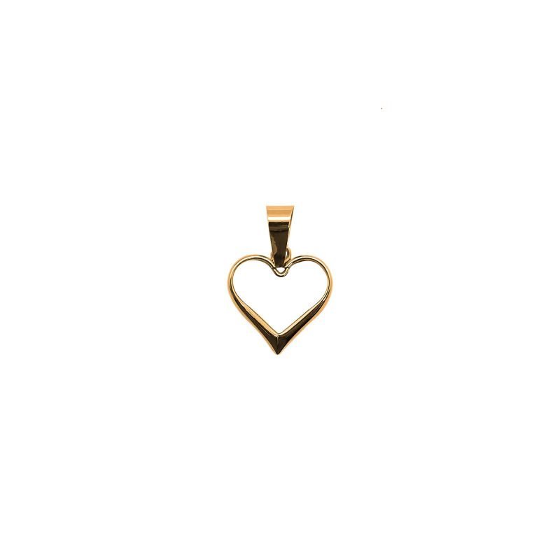 Dije de oro amarillo italiano modelo corazon hueco