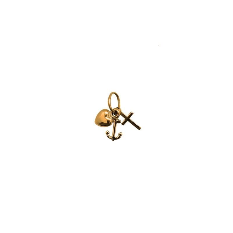 Dije de oro amarillo italiano modelo tres gracias