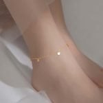 Tobillera de plata italiana con enchapado en oro y charms colgantes