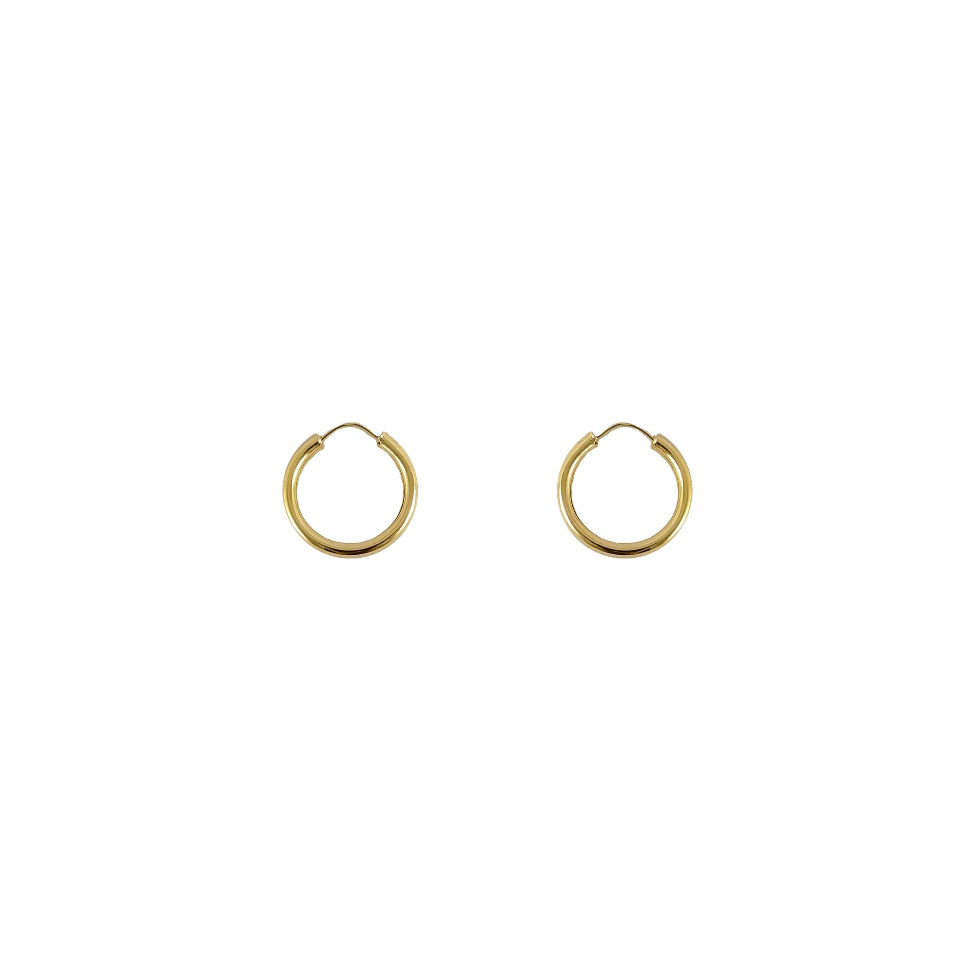 Aros argollas de oro amarillo nacional modelo redondo caña completa