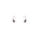 Aros colgantes de plata filigrana modelo cantarito con piedra color coral