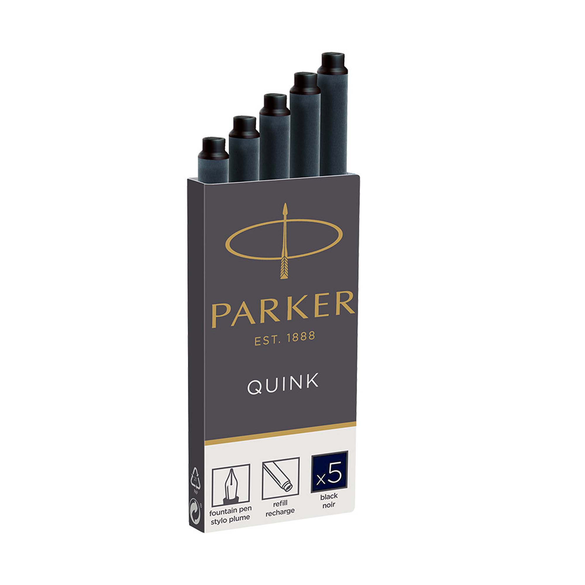 Cartuchos Parker Quink para fuente pluma - Estándar - Azul Negro