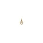 Dije de oro amarillo italiano modelo corazón calado con circones estilo roseta