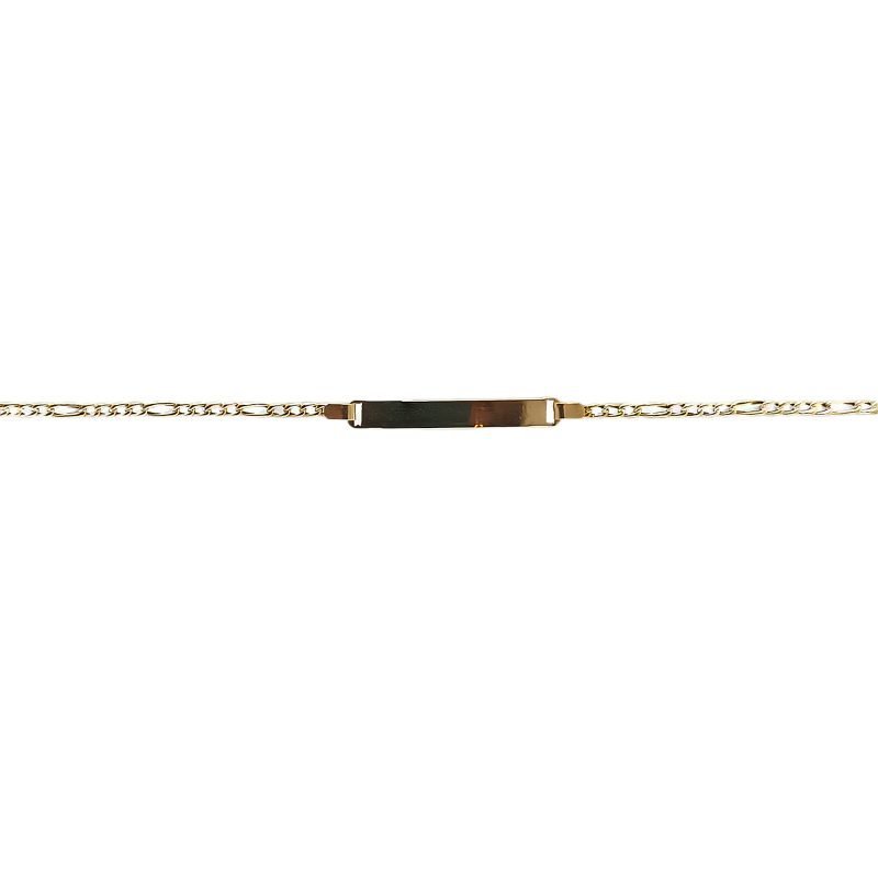 Pulsera de identidad en oro amarillo nacional modelo figaro