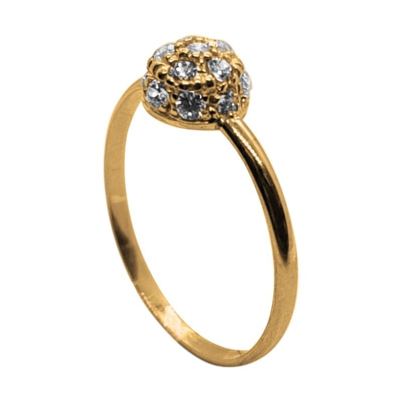 Anillo de oro amarillo italiano modelo mundito con circones