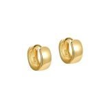 Aros argollas redondas de plata con enchapado en oro modelo ancho