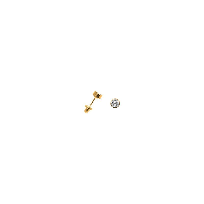 Aros de oro amarillo italiano modelo susanita con circones blancos