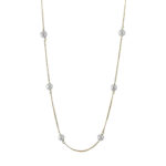 Collar de oro amarillo italiano con perlas
