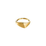 Anillo ajustable de plata italiana con enchapado en oro modelo geométrico biselado