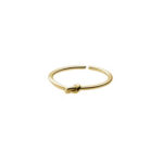 Anillo ajustable de plata italiana con enchapado en oro con diseño de nudo