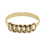Anillo de oro amarillo italiano con diseño de eslabones dobles
