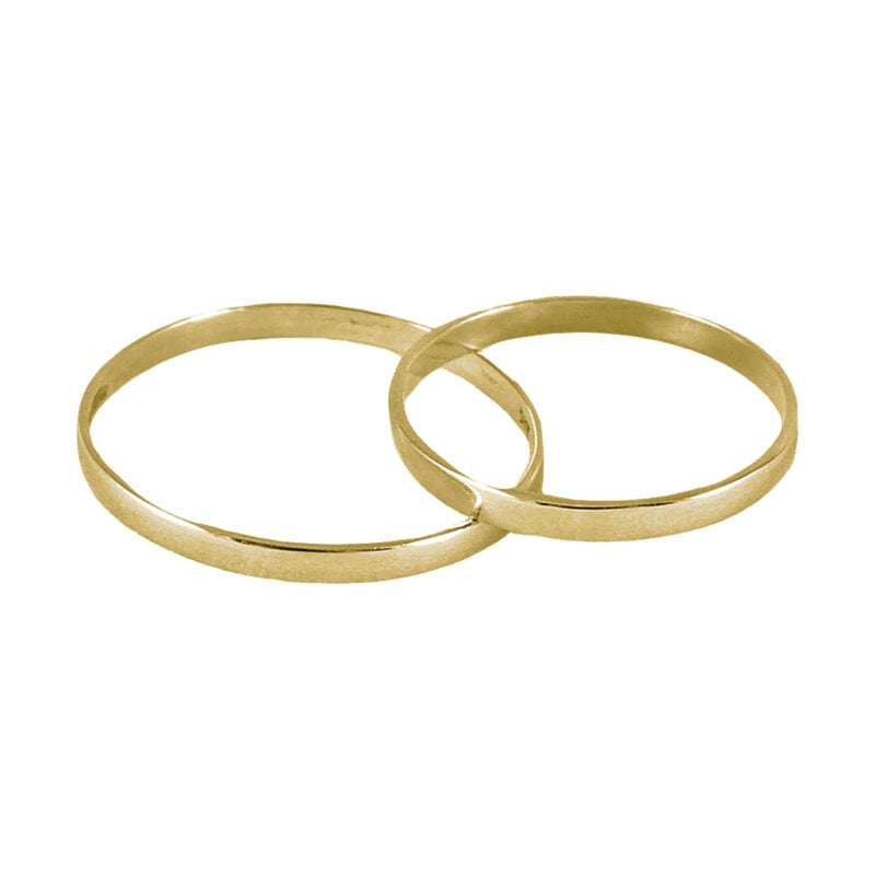 Par de alianzas de oro amarillo modelo cinta 2mm
