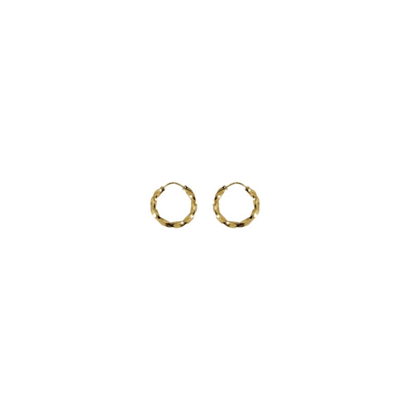 Aros de oro amarillo nacional modelo argolla torneada