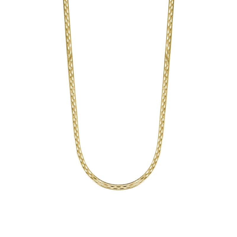 Collar de oro amarillo italiano modelo cinta con detalles