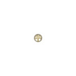 Medalla de oro amarillo italiano con diseño de árbol de la vida y circones