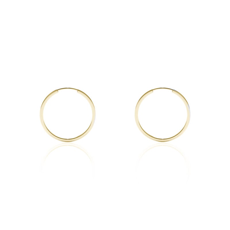 Aros argolla de oro amarillo italiano modelo sección cuadrada