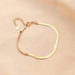 Pulsera de plata italiana con enchapado en oro modelo cinta plana