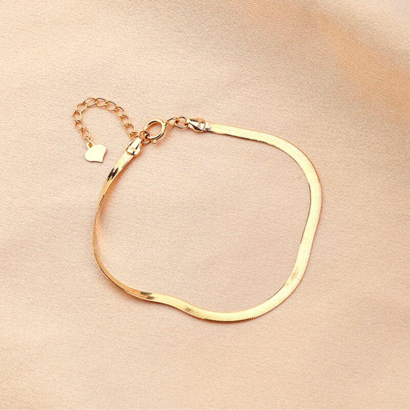 Pulsera de plata italiana con enchapado en oro modelo cinta plana