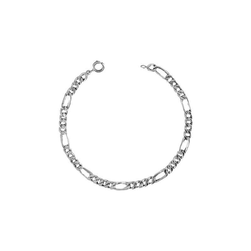 Pulsera de plata nacional modelo figaro mediana