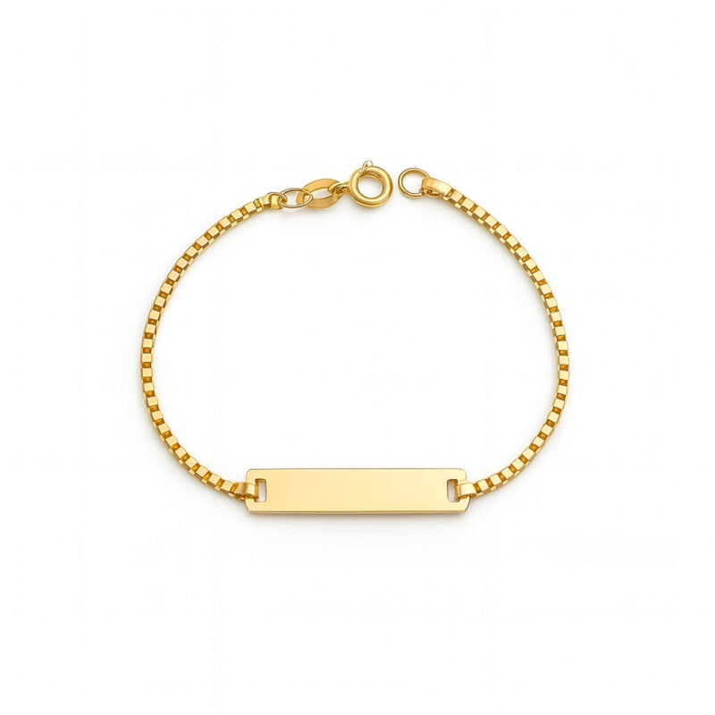 Pulsera de identidad de oro amarillo italiano modelo veneciana