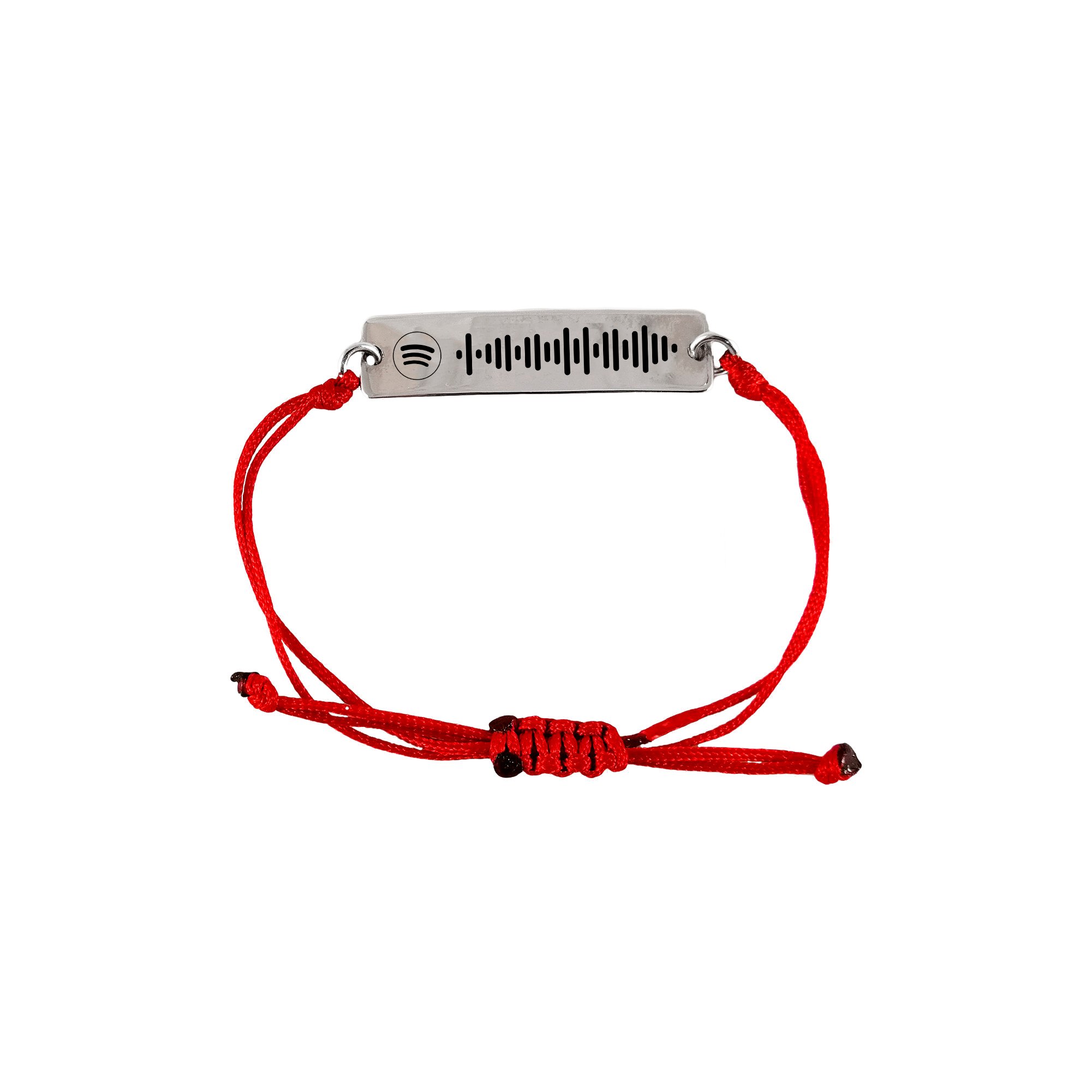 Pulsera de plata e hilo con código Spotify