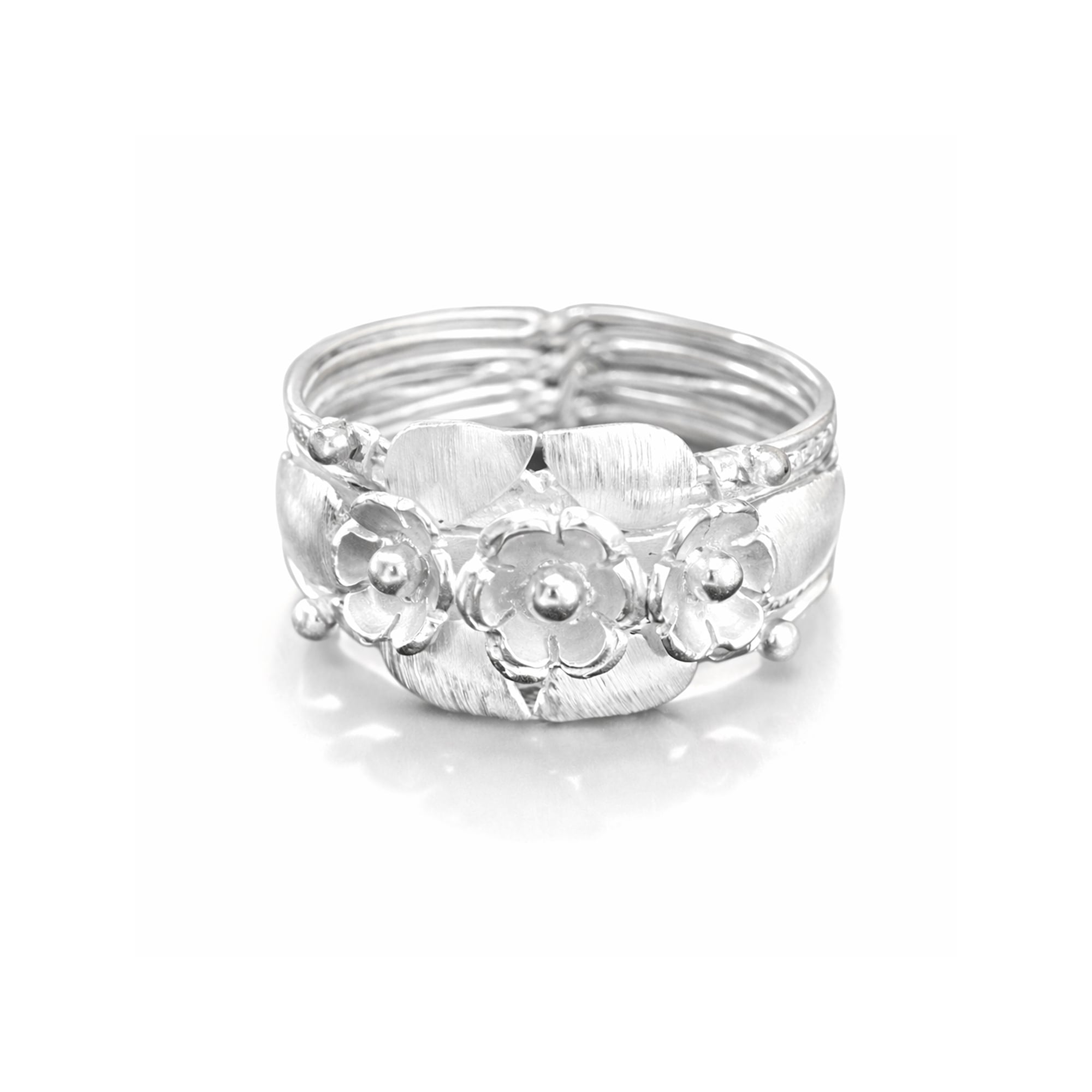 Anillo de plata filigrana tradicional modelo siete ramales